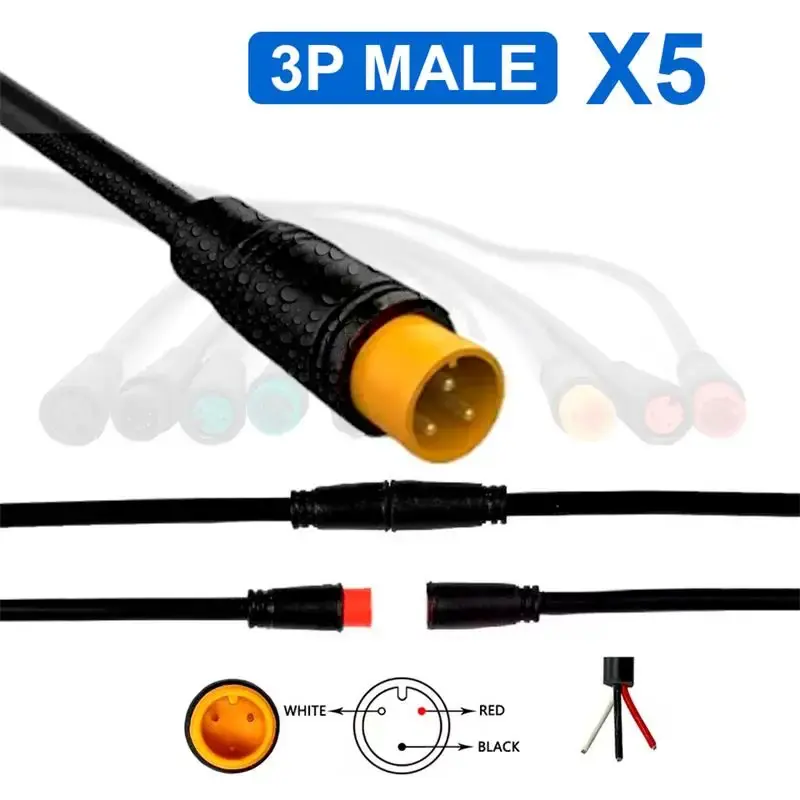 Conectori impermeabili 8 mm 3 pini tata pachet de 5 unități Livrare rapidă