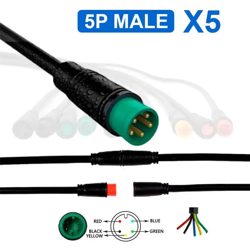 Conectori impermeabili 8 mm 5 pini tata pachet de 5 unități Preț mic