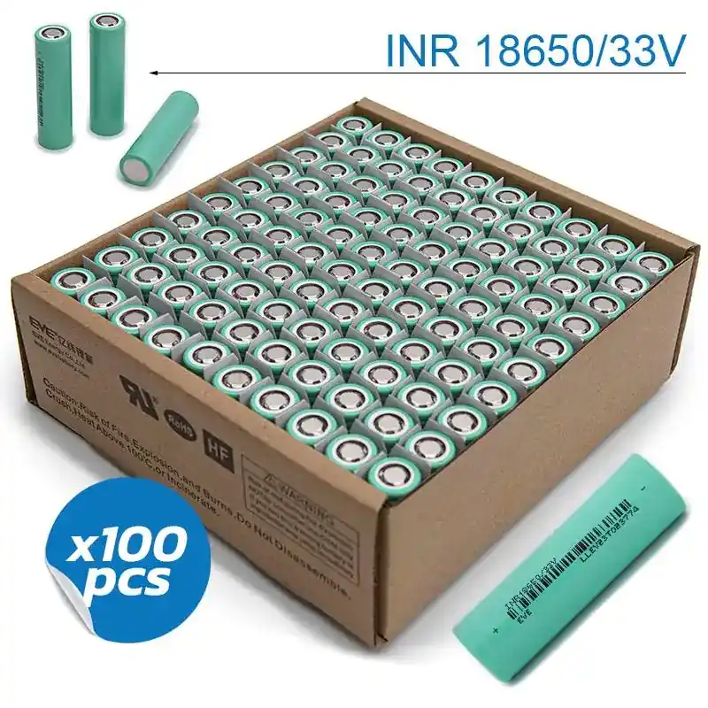 Celula acumulator Li-ION EVE INR18650-33V 3100mAh 3.1A 3C – CUTIE 100 UNITATE Popular