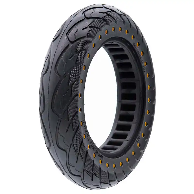 Anvelopă plină 10×2,125-6.1/B34, pentru trotinetă electrică, negru cu puncte galbene | Motorevolution Preț promoțional