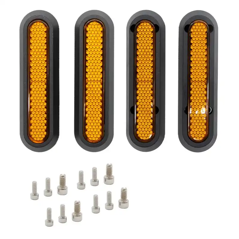 Preț redus Capace retro reflectorizante Xiaomi MI4 GO cu reflector, 2 bucăți, galben-negru | Motorevolution