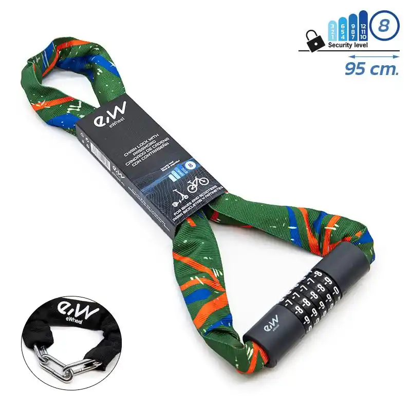 Lanț anti – furt, scuter / bicicletă / trotinetă electrică, 95 cm, EWLK022, diverse culori | Motorevolution Ofertă limitată