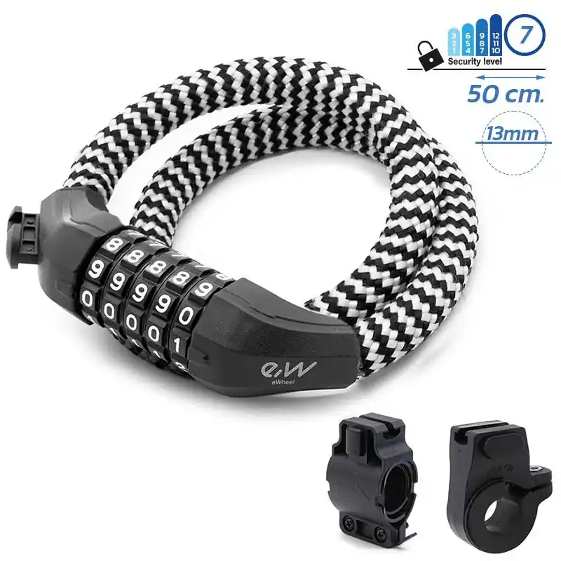 Lanț anti – furt, trotinetă / scuter / bicicletă electrică, EWLK025, 50 cm, negru -alb | Motorevolution Preț promoțional