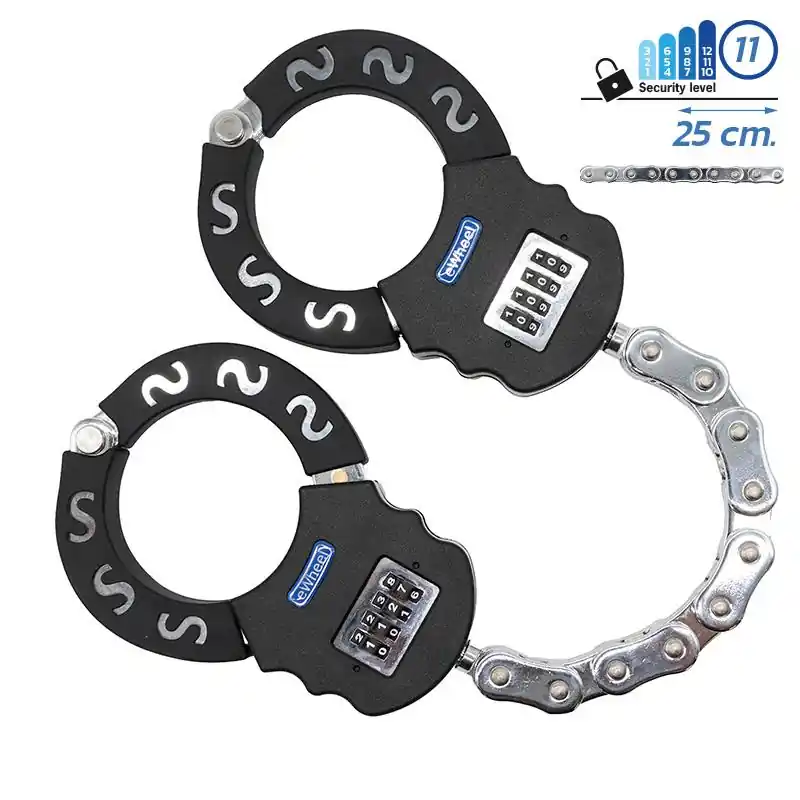 Calitate înaltă Sistem anti-furt pentru bicicleta, trotineta sau scuter, 25 cm, EWLK32, negru | Motorevolution