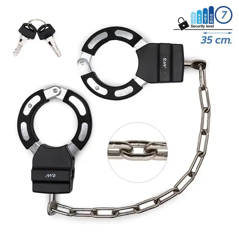 Retur ușor Lanț anti – furt, de tip cătușe,  scuter / bicicletă / trotinetă electrică, 35 cm, EWLK019, negru | Motorevolution