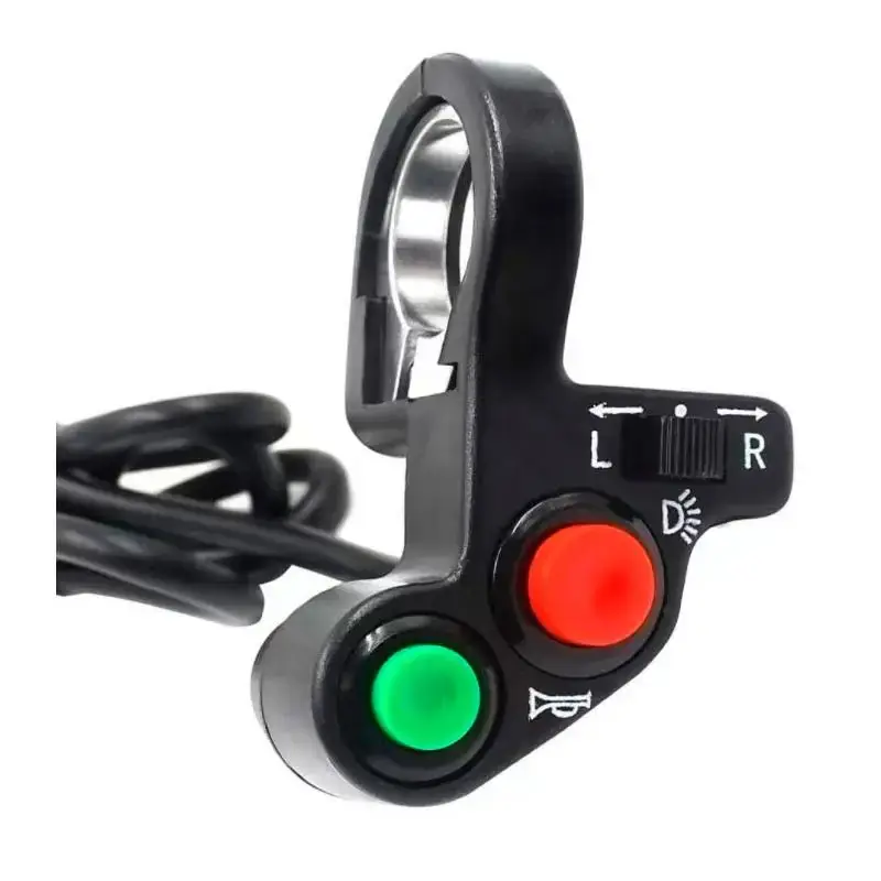 Cumpără online Semnalizator pe ghidon, lumini si buton claxon 3F model 2 cablu 1,5m trotineta electrica