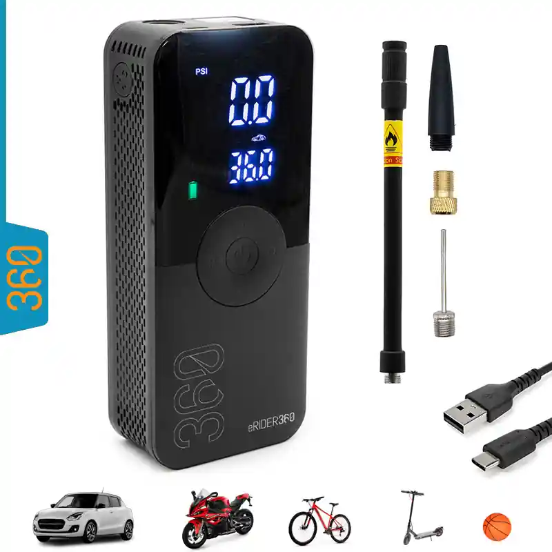Cumpărături sigure Mini compresor electric premium pentru bicicletă, trotinetă, motocicletă, auto – EWAP-002 | Motorevolution