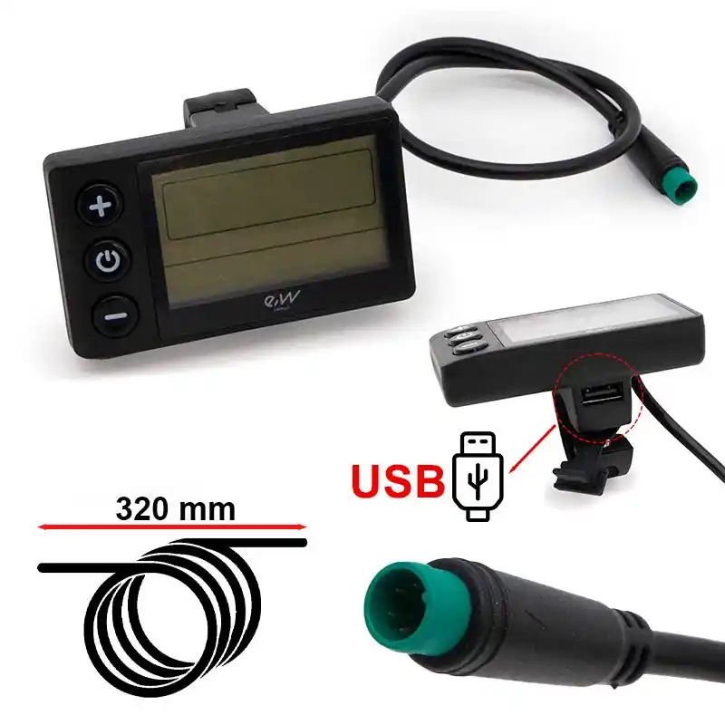 Promoție Display Ewheel S866 cu Conector trotineta electrica impermeabil – cu port USB