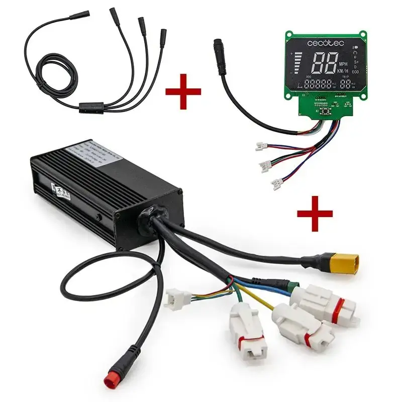 Reducere Kit Controler trotineta electrica + ecran KC4 48V 25A 1200W pentru Cecotec Bongo Z (Conector trotineta electrica XT90)