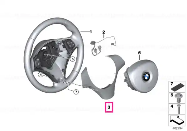 Comandă acum Capac volan argintiu - BMW