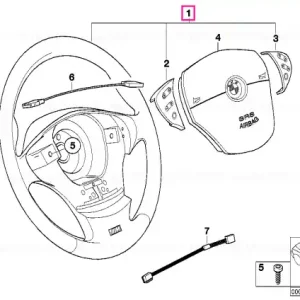 Volan M Sport piele airbag D=379MM D=379 MM - BMW Nu rata