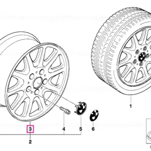 Cumpără online Jantă aliaj ușor lustruită 7JX16 ET:46 7JX16 ET:46 - BMW