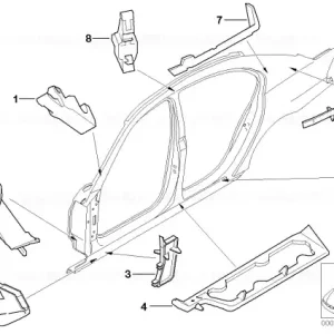 Calitate înaltă Piesă formată montant C interior dreapta - BMW