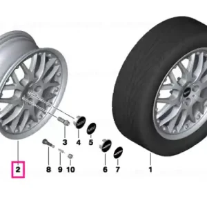 Cumpără acum Roata 2 piese neagra 7JX17 ET:48 7JX17   ET:48 - BMW - Mini