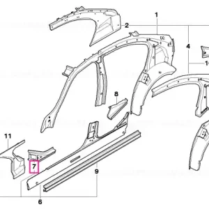 Reducere extra Întărire stâlp A interior stânga - BMW