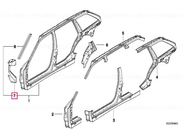 Retur gratuit Placă de conexiune cadru lateral stâng - BMW