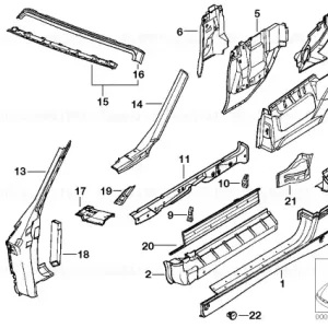 Tablă conectare cadru panou lateral dreapta - BMW Reduceri