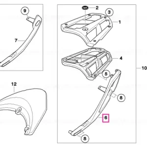 Plată sigură Top case transport dreapta - BMW Motorrad