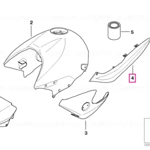 Panou ornamental lateral ARGINTIU TITAN TITANSILBER - BMW Motorrad Reducere