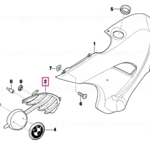 Plată securizată Grilă suport plăcuță stânga - BMW Motorrad