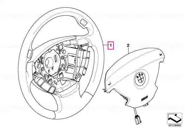 Cumpără online Volan sport Airbag piele multifuncție, BEIGE - BMW
