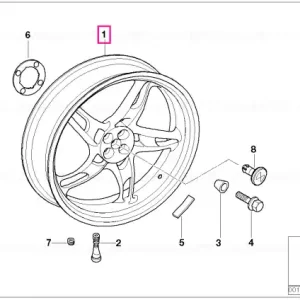 Roată spate argintie 5,00X17 - BMW Motorrad Preferatul clienților