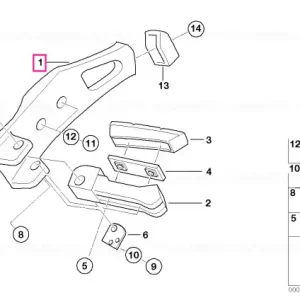 Doar azi Placă repaos picior spate stânga - BMW Motorrad