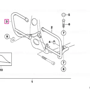 Protecție motor dreapta SCHWARZ - BMW Motorrad Ieftin