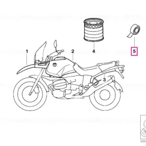 Plată securizată Bandă riglă neagră 2MX2MM - BMW Motorrad