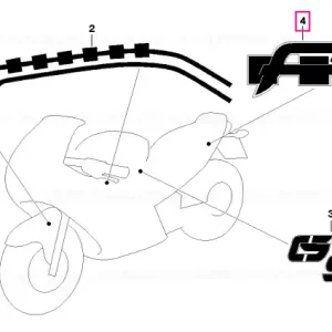 Reducere extra Autocolant spate lateral stânga SCHWARZ SCHWARZ/SILBER - BMW Motorrad