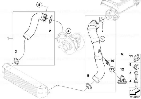 Conducta intercooler - turbina - BMW Seria 5 E60, E61; 520d Noutate