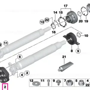 Amortizor vibratii cardan - BMW Seria 3 F30 G20, Seria 5 E60 E61 F10 F11 F18 G30 G31 G38, Seria 6 E63 E64 G32 GT, Seria 7 G11 G12, X3 G01, Z4 G29 Doar azi