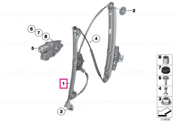 Ridicător geam fără motor spate stânga - BMW Cumpără acum