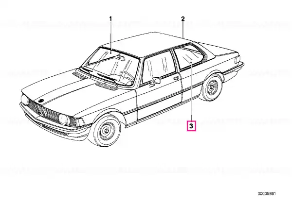 Comandă acum Geam lateral verde dreapta - BMW
