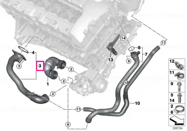 Conduct motor alimentare pompă răcire - BMW Preț promoțional