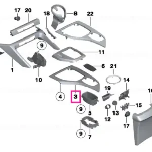 Tapițerie consola centrală aluminiu - BMW Livrare gratuită