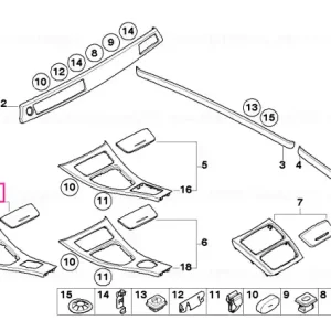 Set benzi decorative nuc NUSSBAUMWURZEL - BMW Livrare rapidă
