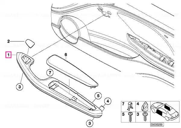 Cotiera titanium II fata dreapta GRAU - BMW Premium