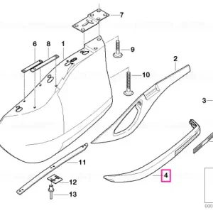 Cumpărături sigure Ornament panou lateral spate stânga, CHROM - BMW Motorrad