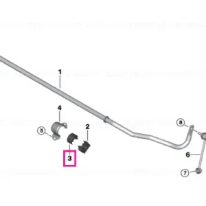 Suport cauciuc, stabilizator, secțiune sus - BMW Popular