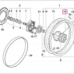 Spită roată spate L=197MM - BMW Motorrad Premium