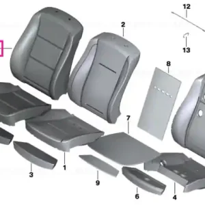 Capac spătar piele bază U6FA FLANELGRAU - BMW Noutate