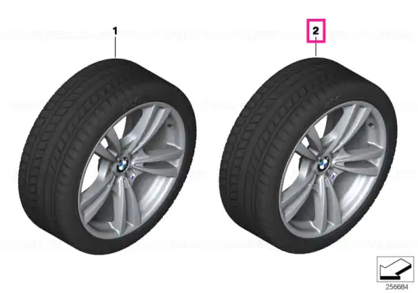 Roată completă de iarnă - M V-Spoke 299M cu anvelopa Pirelli Scorpion Ice+Snow r-f - 315/35R20 110V XL - BMW X5M E70, X6M E71 - punte spate Preț mic