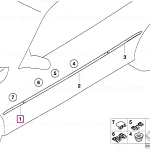 Cel mai bun preț Ornament aripă stânga vopsit, CODE - UNI/MET. - BMW