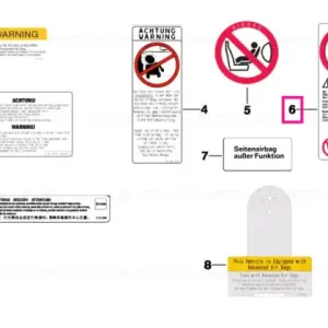 Notificare instrucțiuni airbag pasager EN - BMW - Mini Reducere de preț
