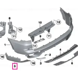 Cumpără acum Panou ornament bara jos stânga SCHWARZ SCHWARZ GENARBT - BMW