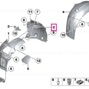 Capac aripa roata, sectiune spate, stanga fata - BMW Discount