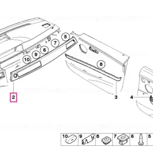 Capac tablou bord alu dreapta ALU ALU FEINSCHLIFF - BMW Lichidare de stoc