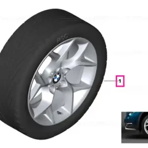 Set roți complete de vară - Y-Spoke 322 cu anvelopa Pirelli Cinturato P7 r-f - 225/45R18 91V FA / 255/40R18 95V RA - BMW X1 E84 Reducere de preț