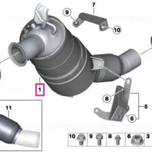 Vezi acum Filtru particule evacuare DPF - BMW Seria 1 E81, E82, E87, E88; Seria 3 E90, E91, E92, E93; Seria 5 E60, E61; X1 E84
